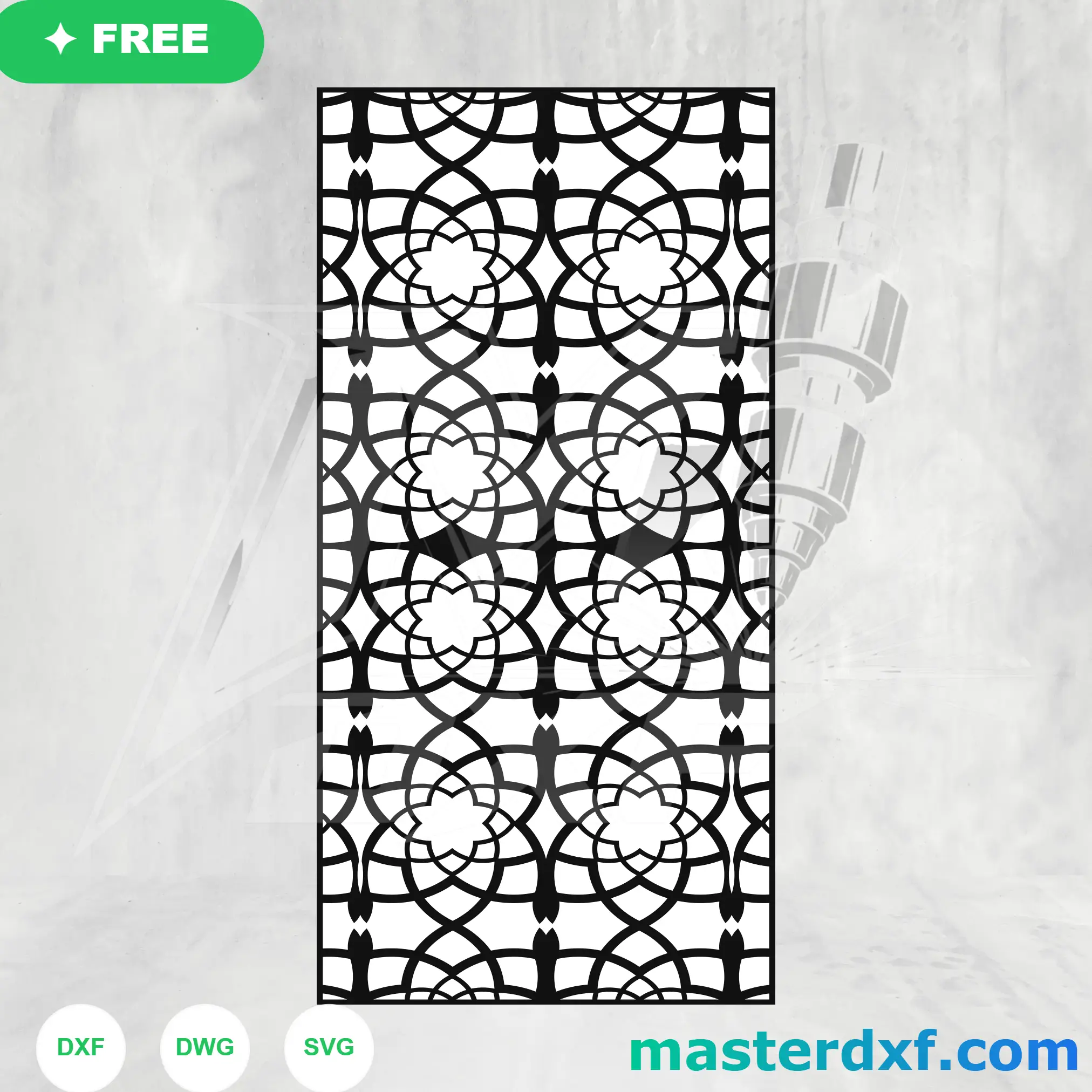 Circular Flower Lattice DXF Pattern for Elegant Screens DXF File